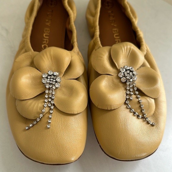 Tory Burch Flower Ballet Flat in Honey Yellow - Picture 8 of 14